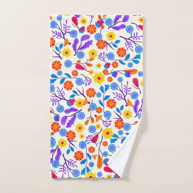 Colourful Exotic Floral Pattern-23146 Hand Towel (Hand Towel)