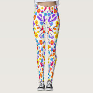 Colourful Exotic Floral Pattern-23146 Leggings