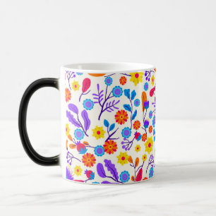 Colourful Exotic Floral Pattern-23146 Magic Mug