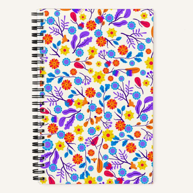 Colourful Exotic Floral Pattern-23146 Notebook (Front)