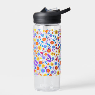 Colourful Exotic Floral Pattern-23146 Water Bottle