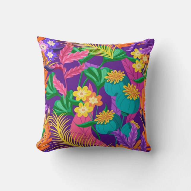 Colourful Exotic Floral Pattern-23148 Cushion (Front)