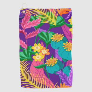 Colourful Exotic Floral Pattern-23148 Golf Towel