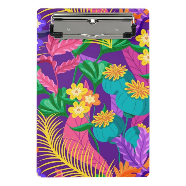 Colourful Exotic Floral Pattern-23148 Mini Clipboard (Front)