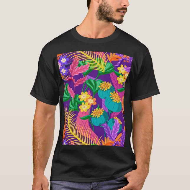 Colourful Exotic Floral Pattern-23148 T-Shirt (Front)