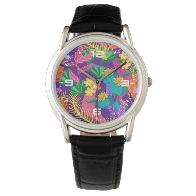 Colourful Exotic Floral Pattern-23148 Watch (Front)