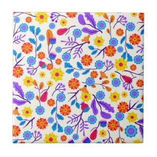 Colourful Exotic Floral Pattern-23165 Ceramic Tile