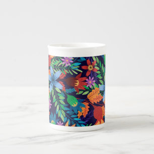 Colourful Exotic Floral Pattern-32436 Bone China Mug