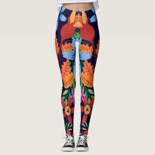 Colourful Exotic Floral Pattern-32436 Leggings