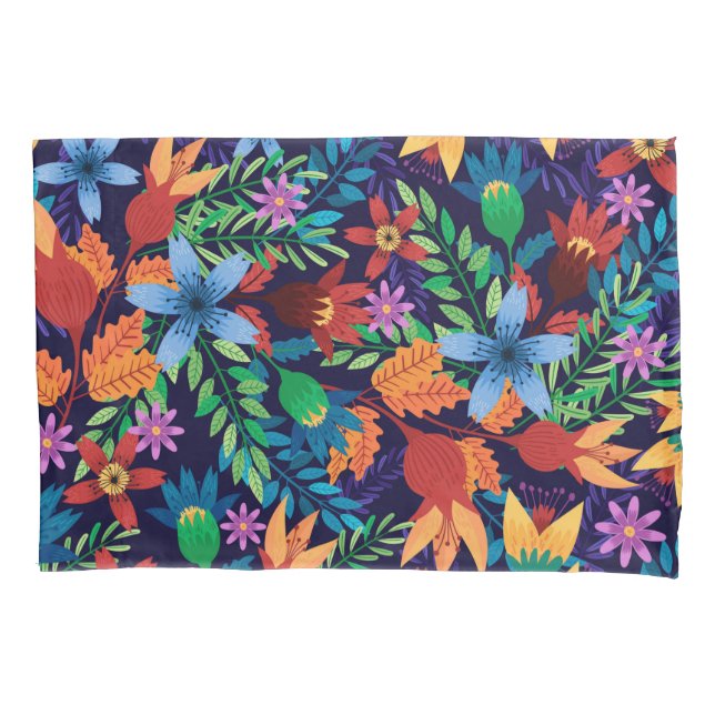 Colourful Exotic Floral Pattern-32436 Pillowcase (Front)