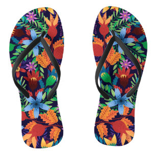 Colourful Exotic Floral Pattern-32436 Thongs