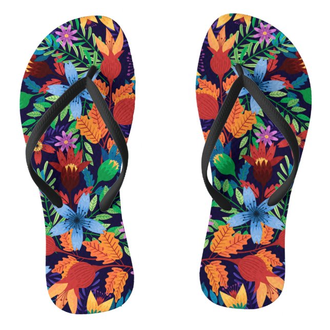 Colourful Exotic Floral Pattern-32436 Thongs (Footbed)