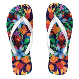 Colourful Exotic Floral Pattern-32436 Thongs