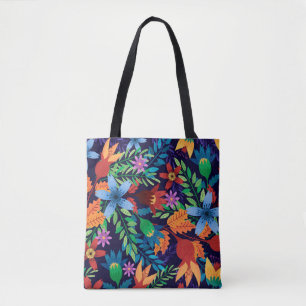 Colourful Exotic Floral Pattern-32436 Tote Bag