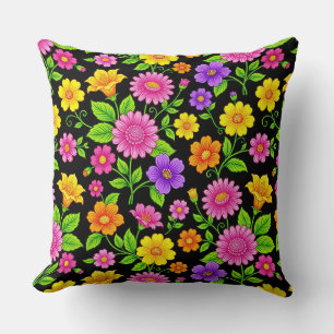 Colourful Exotic Floral Pattern-35681 Cushion