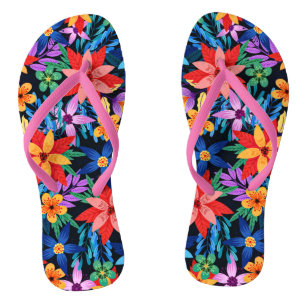 Colourful Exotic Floral Pattern-68578 Thongs