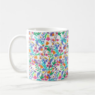 Colourful Exotic Floral Pattern Coffee Mug