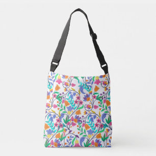 Colourful Exotic Floral Pattern Crossbody Bag