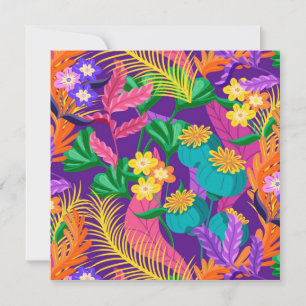 Colourful Exotic Floral Pattern Design Invitation