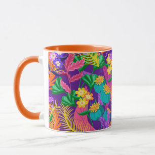 Colourful Exotic Floral Pattern Design Mug