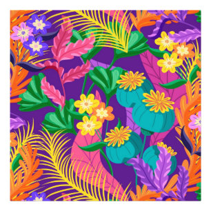 Colourful Exotic Floral Pattern Design  Photo Print