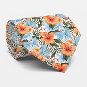 Colourful Exotic Flowers Design Neck Tie