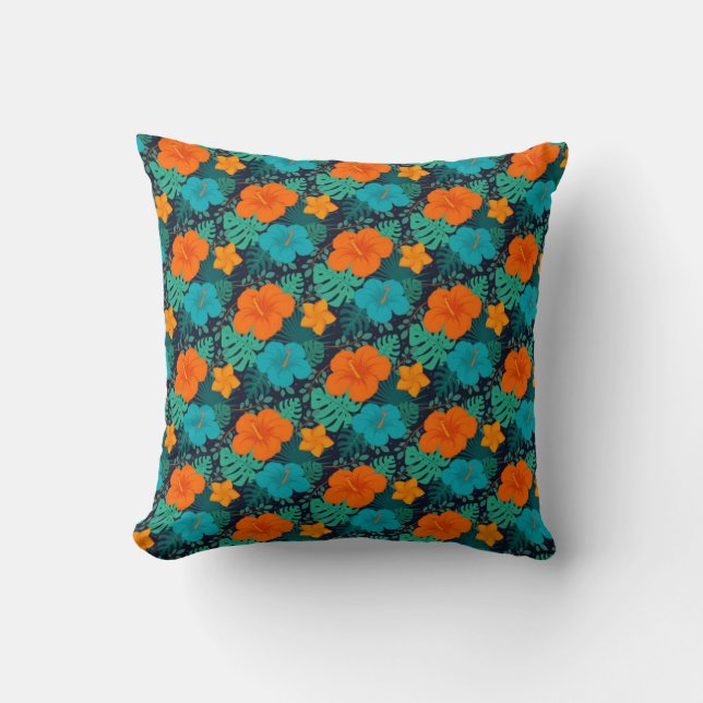 Colourful Exotic flowers Floral Pattern-43804 Cushion (Front)