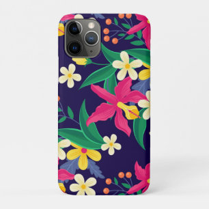 Colourful Exotic Flowers Leaves Pattern-23021 iPhone 11 Pro Case