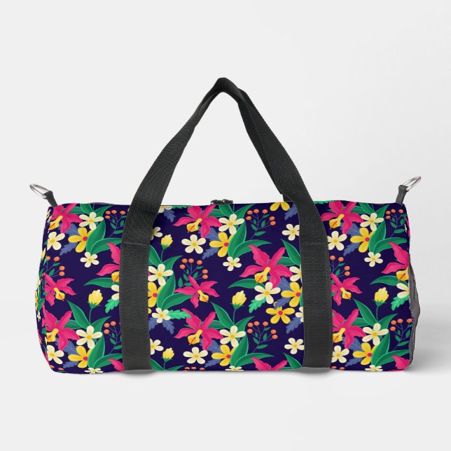 Colourful Exotic Flowers Leaves Pattern-23021 Duffle Bag (Front)