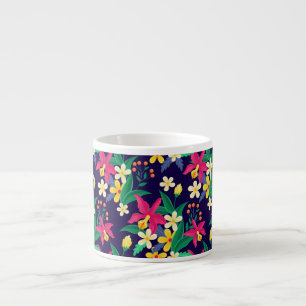 Colourful Exotic Flowers Leaves Pattern-23021 Espresso Cup