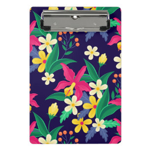 Colourful Exotic Flowers Leaves Pattern-23021 Mini Clipboard