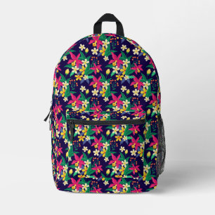 Colourful Exotic Flowers Leaves Pattern-23021 Printed Backpack