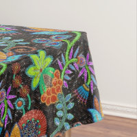 Colourful exotic flowers pattern, glass beads look