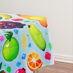 Colourful Exotic Fruits Pattern For Summer Decor Tablecloth