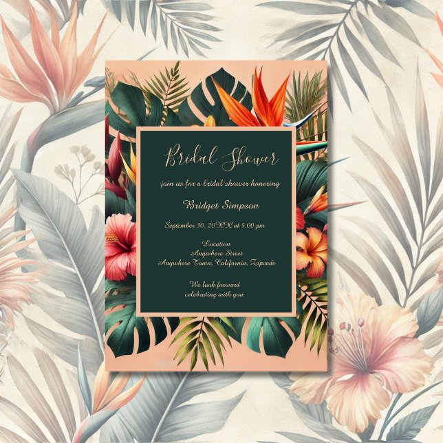 Colourful Exotic Hawaiian Tropical Bridal Shower Invitation (Creator Uploaded)