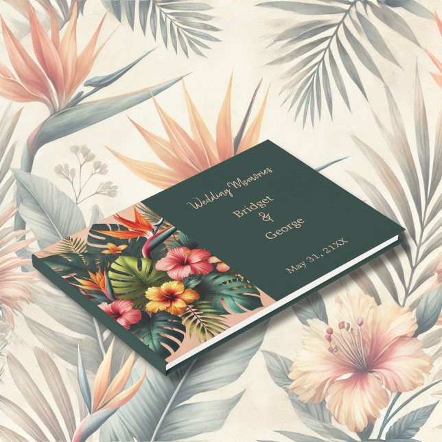 Colourful Exotic Hawaiian Tropical Wedding  Guest Book (Creator Uploaded)