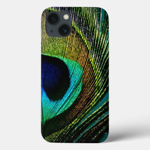 Colourful Exotic Peacock Feather Modern Photograph iPhone 13 Case