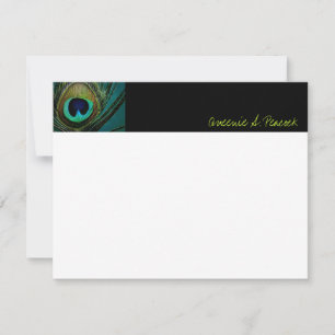 Colourful Exotic Peacock Feather Photo Elegant Card