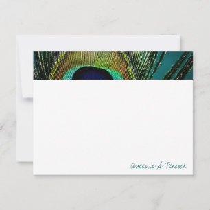Colourful Exotic Peacock Feather Photo Elegant Chi Thank You Card