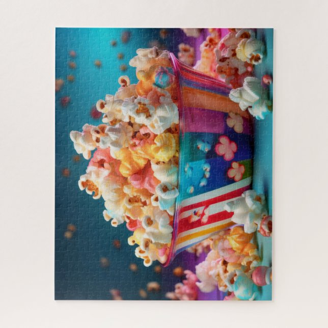 Colourful Exploding Popcorn Jigsaw Puzzle (Vertical)