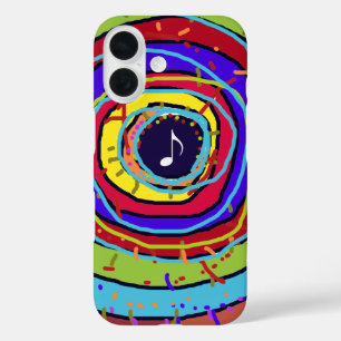 colourful explosion & musical note iPhone 16 case