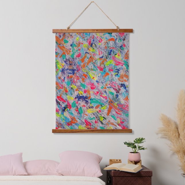 Colourful Expression in Acrylic Paint Hanging Tapestry (Bedroom)