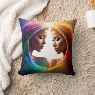 Colourful Expression of Duality and Harmony in Art Cushion