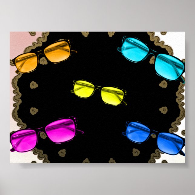 Colourful Eye Glasses Poster (Front)