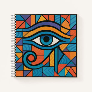 Colourful Eye of Horus Geometric Pattern Notebook