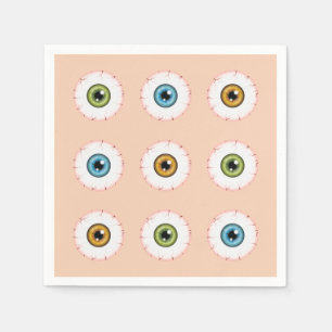 Colourful Eyes Halloween Eyeballs Bloodshot Eyes Napkin