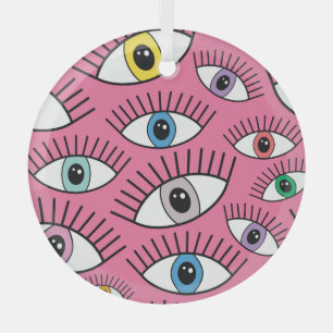 Colourful eyes: magic mystical background glass tree decoration