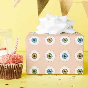 Colourful Eyes Pattern Horror Halloween Eyeballs Wrapping Paper