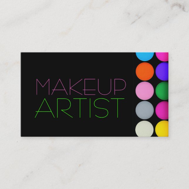 Colourful Eyeshadow Palette MakeUp Artist Cosmetic Business Card (Front)