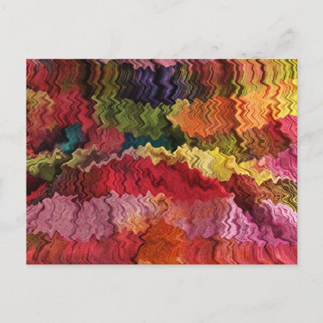 Colourful Fabric Abstract Postcard (Front)